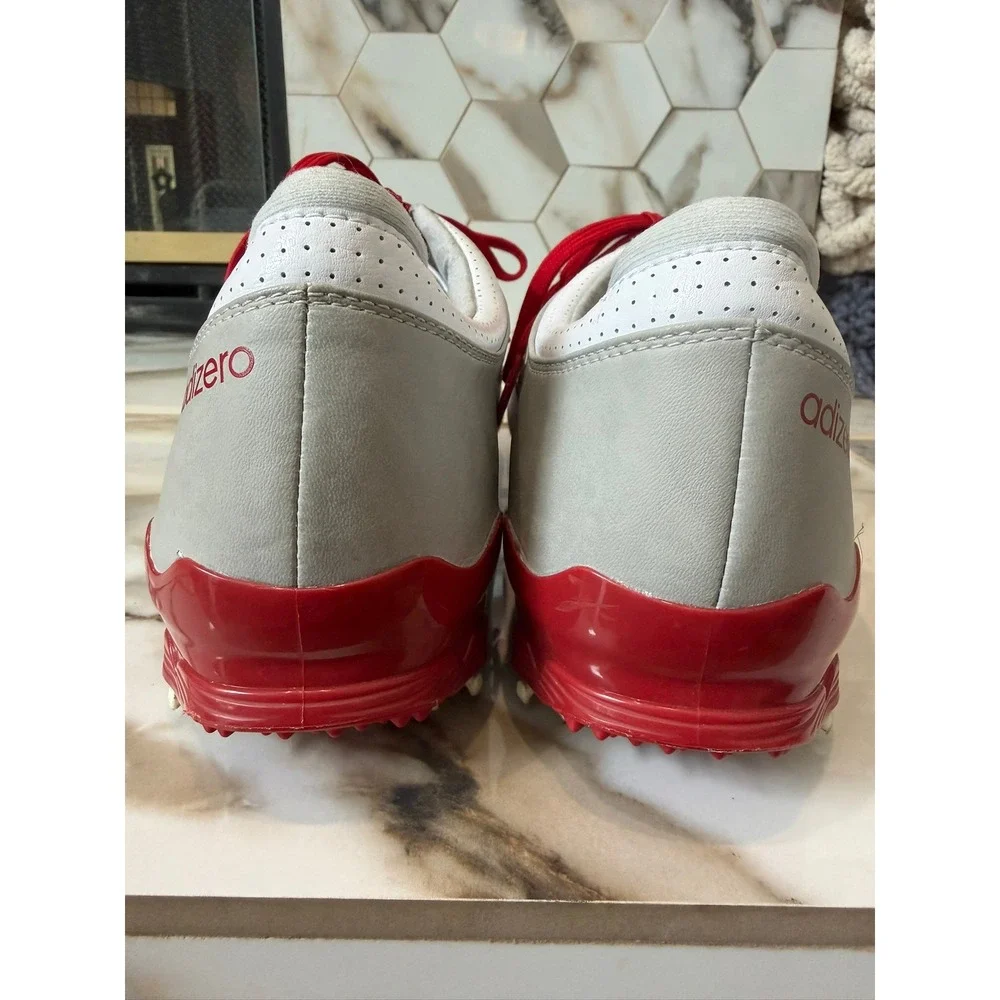 Adidas Adizero Golf Shoes Mens 10.5 White Grey Red Sprintweb Spike Q44505